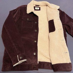 Marine Layer - Boise Cord Sherpa Trucker in Fudge - Large